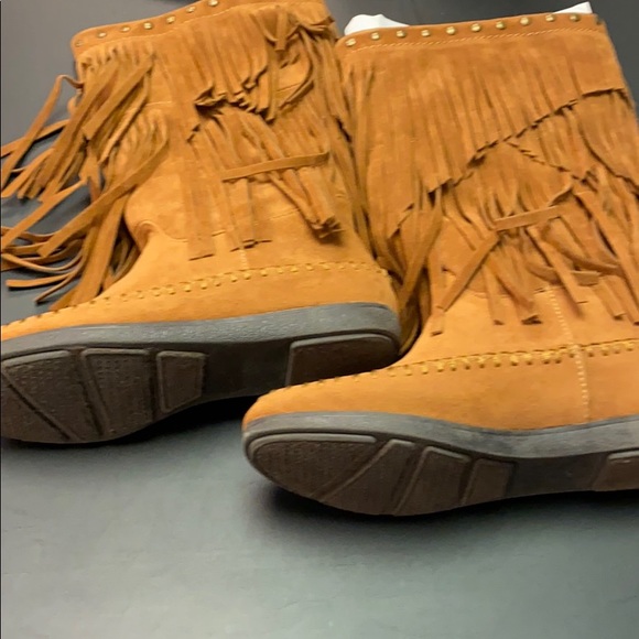 Rampage Mid Calf Boots Suede Moccasin - Picture 3 of 6